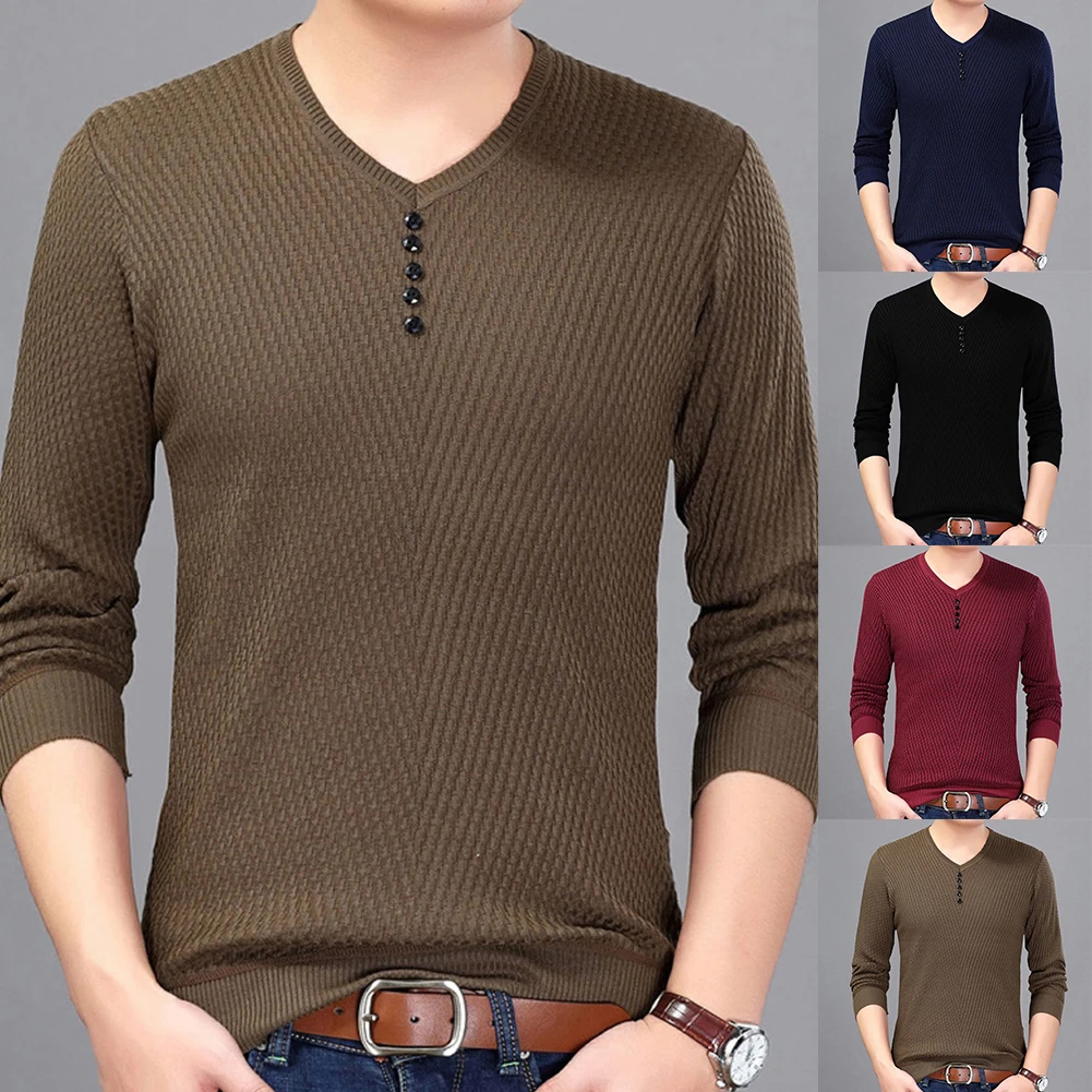 Mens V Neck Sweater Warm Thermal Underwear Solid Color Pullover Crew Long Sleeve Jumper Knit Top Casual T-shirt Men Clothing
Mens V Neck Sweater Warm Thermal Underwear Solid Color Pullover Crew Long Sleeve Jumper Knit Top Casual T-shirt Men Clothing