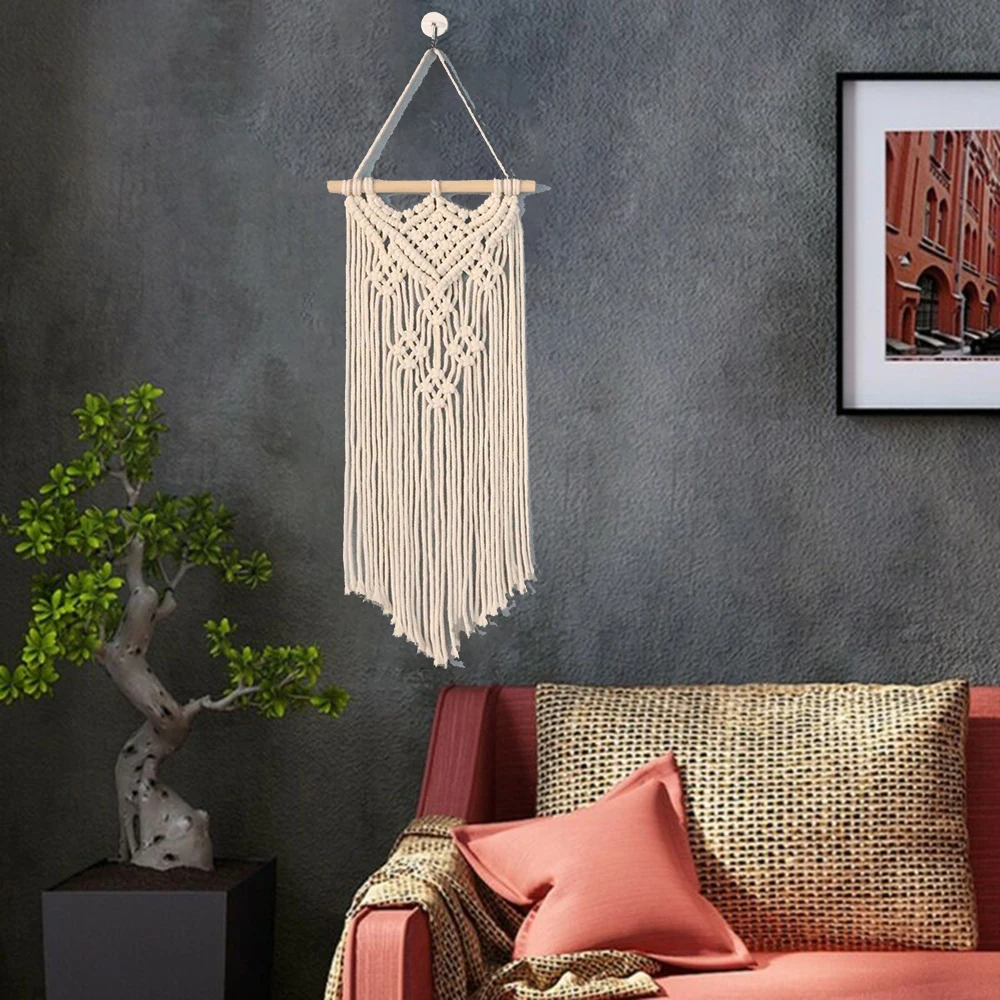 Handwoven Macrame Star Wall Tapestry - Boho Cotton Decor 1 Sdca07f8c1bea49d8930bcea4c5047e79K