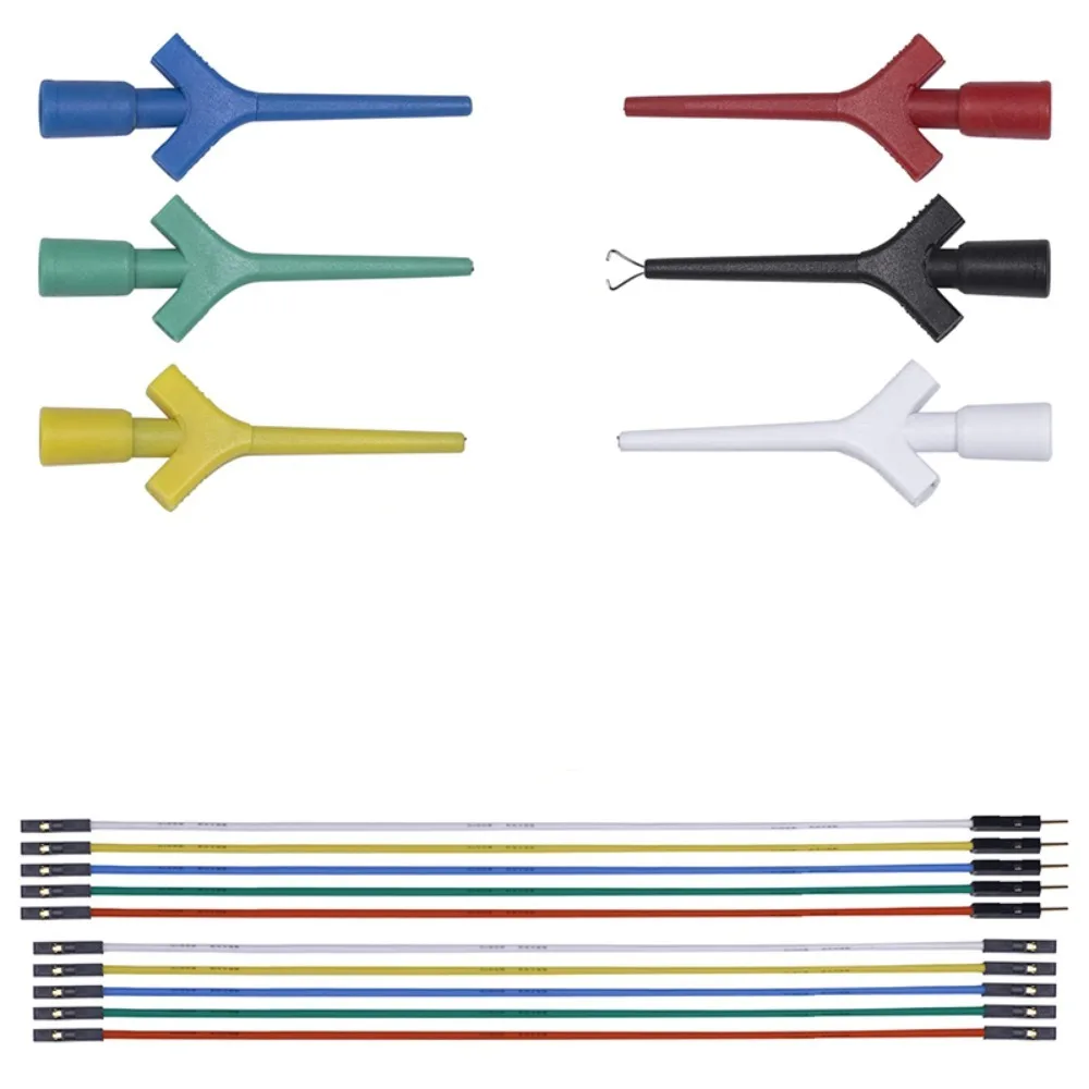 

Multimeter Test Leads Cable Mini SMD IC Spring Hook Test Clips For Logic Analyzer Adapter Programming Silicone Cable Mini Grabbe