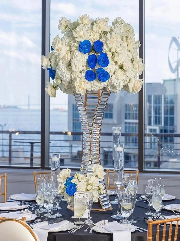 

Hot New 5sets Acrylic DIY Decoration Wedding Centerpiece Crystal Table Centerpieces 80 CM H Pillar Road Leads Party Vase