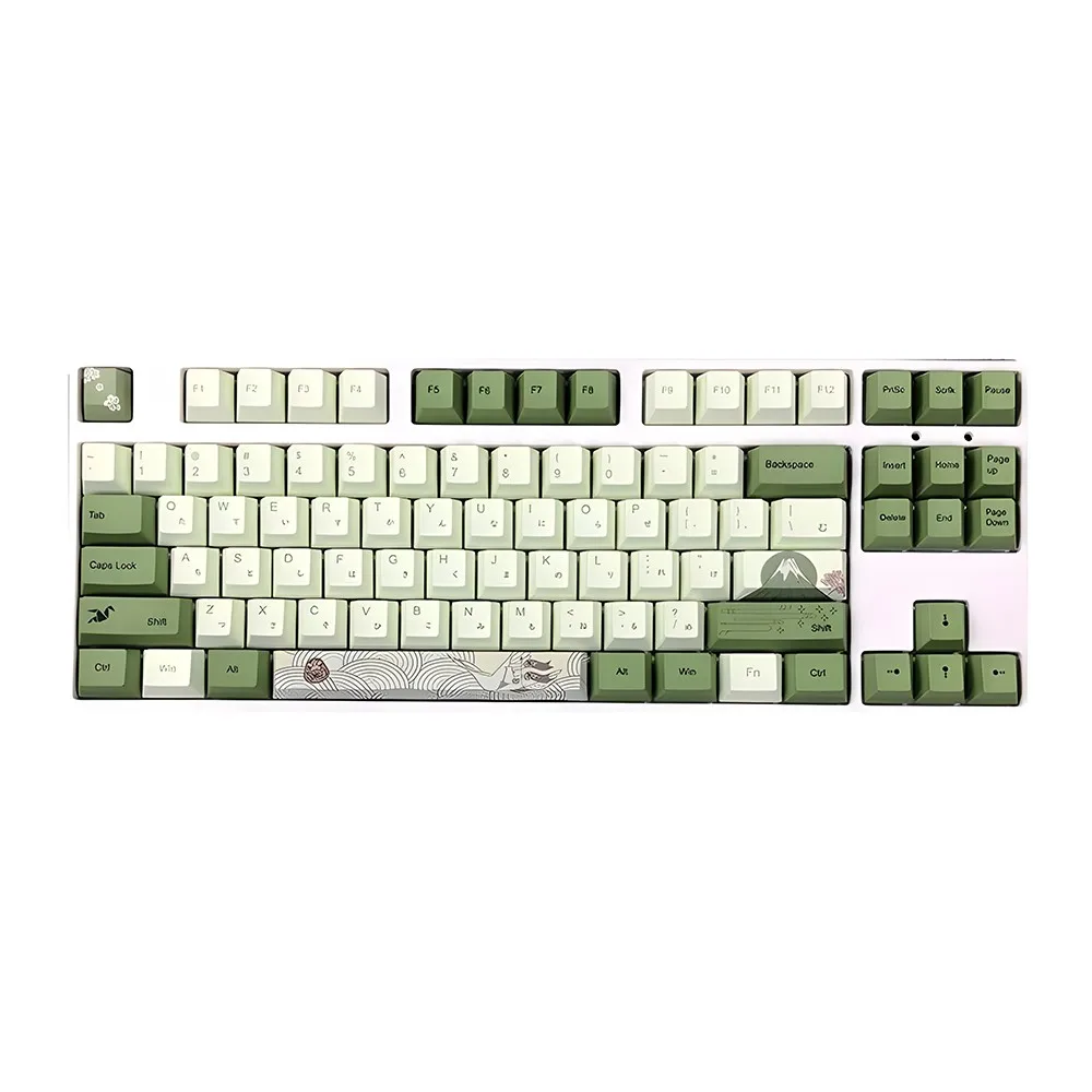 

PBT Keycaps 127 Key Cherry Profile Matcha Green Japanese Keycap For Mx Switch Mechanical Keyboard Dye-Subbed Sublimation Key Cap