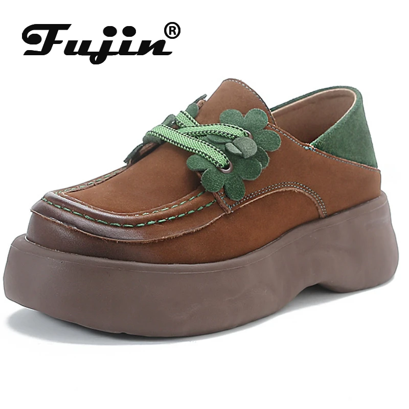 Fujin 5cm British Moccasins Rubber Spring Cow Suede Genuine Leather Flower Autumn Platform Wedge Comfy Mary Jane Women Shoes
Fujin 5cm British Moccasins Rubber Spring Cow Suede Genuine Leather Flower Autumn Platform Wedge Comfy Mary Jane Women Shoes