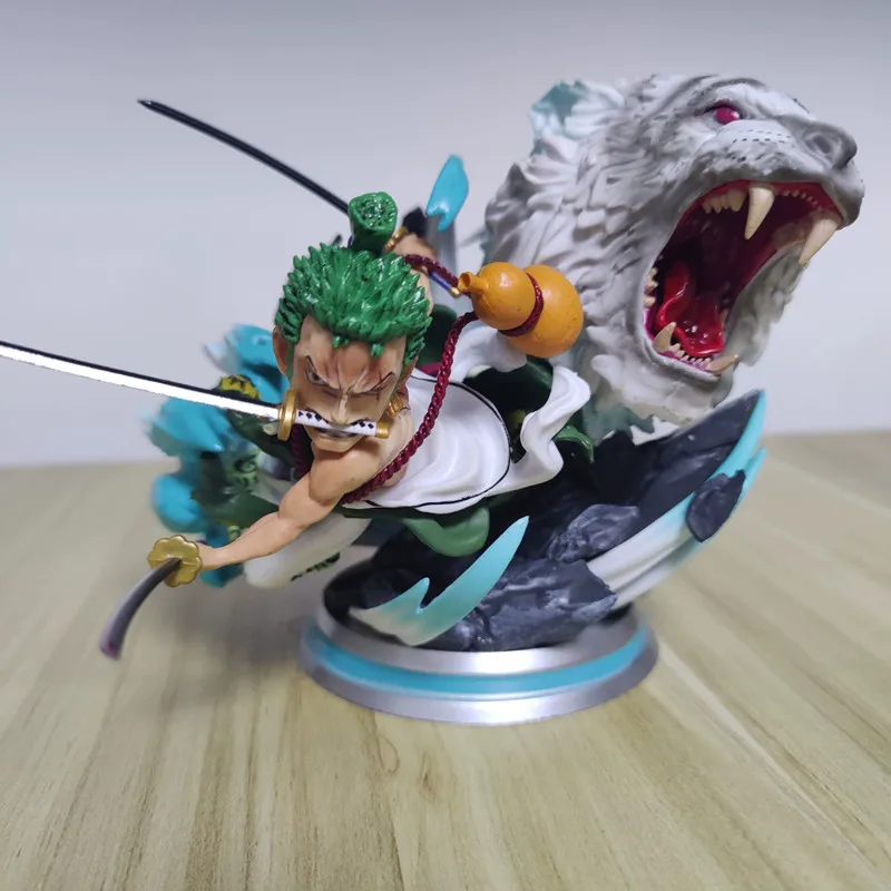 

Anime One Piece Gk Roronoa Zoro Gk White Tiger Three Knife Flow Statue Pvc Action Figure Collectible Model Toy Boxed Gift