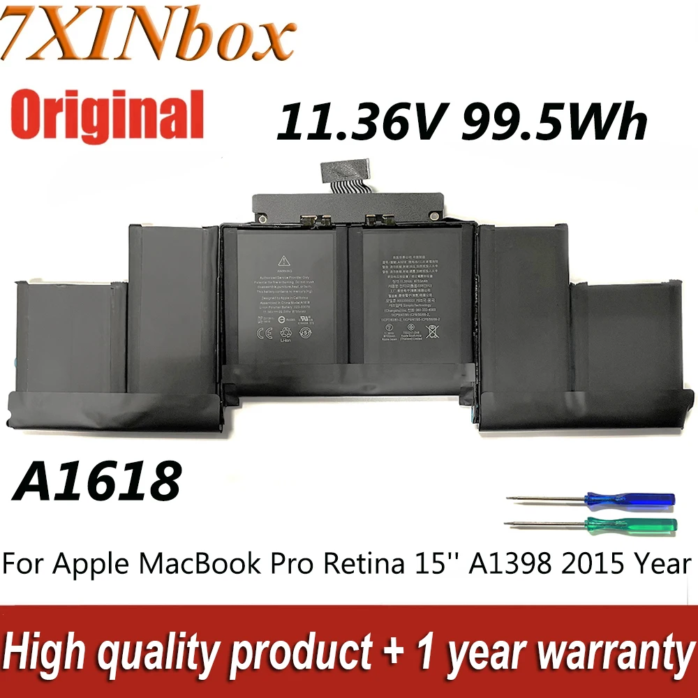 7XINbox 11.36V 99.5Wh 8755mAh A1618 Laptop Battery For Apple MacBook Pro 15" A1398 Retina 2015Year 15 inch A1398 Retina Mid 2015
7XINbox 11.36V 99.5Wh 8755mAh A1618 Laptop Battery For Apple MacBook Pro 15" A1398 Retina 2015Year 15 inch A1398 Retina Mid 2015