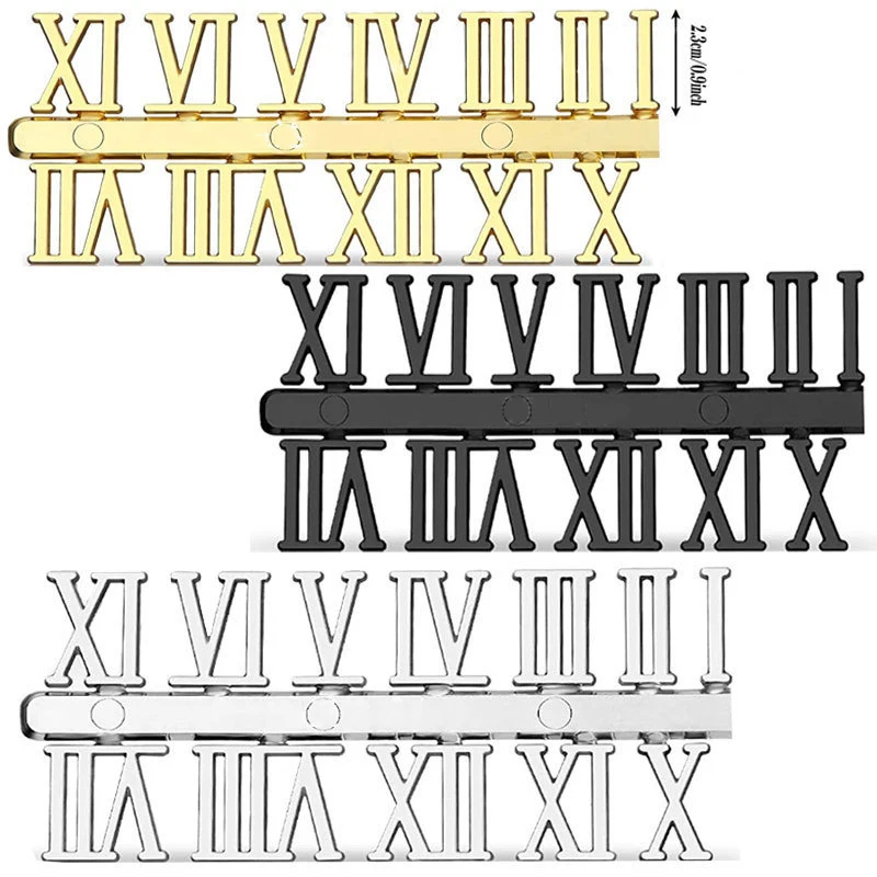 6 sets Color DIY Digital Replacement Gadget Repair Clock Parts Number Clock Roman Numerals Clock Accessories Silver, Gold, Black
6 sets Color DIY Digital Replacement Gadget Repair Clock Parts Number Clock Roman Numerals Clock Accessories Silver, Gold, Black