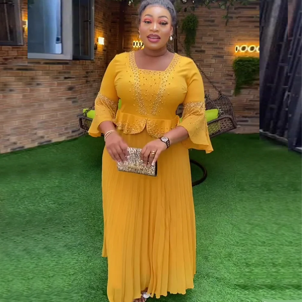 Plus Size Autumn African Dresses For Women African Women 3/4 Sleeve O-neck Polyester Pink Long Maxi Dress African Clothes
Plus Size Autumn African Dresses For Women African Women 3/4 Sleeve O-neck Polyester Pink Long Maxi Dress African Clothes