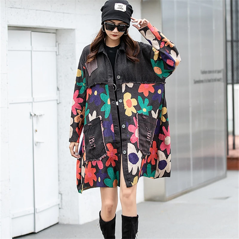 2023 Spring Autumn Fashion Jacket Korean Denim Coat Printed Shirt Outwear Medium Length Women Streetwear
2023 Spring Autumn Fashion Jacket Korean Denim Coat Printed Shirt Outwear Medium Length Women Streetwear