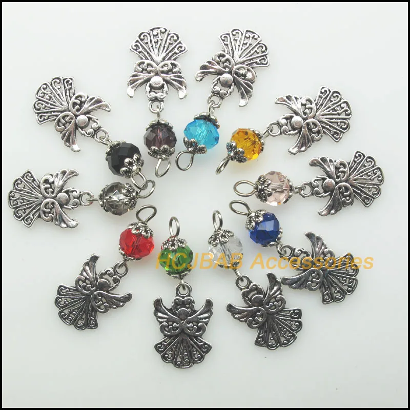10Pcs Mixed Round Crystal Antique Silver Color Beauty Angel Charms Pendants 14x20mm
10Pcs Mixed Round Crystal Antique Silver Color Beauty Angel Charms Pendants 14x20mm