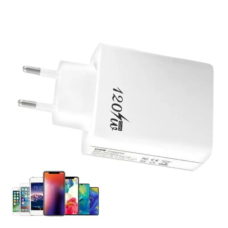 

Pd Fast Charger 120W Dual Port USB Power Adapter Wall Charger Universal Qc5.0 Phone Charger With Gan Technology For Computers