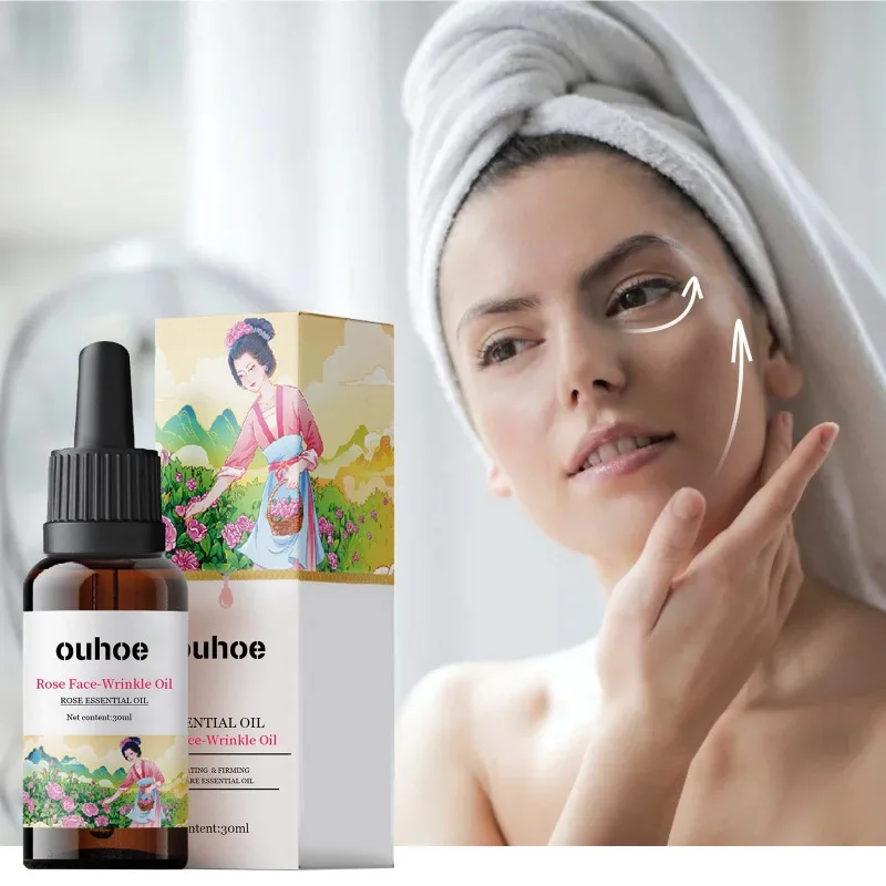 

Rose anti wrinkle essential oil hydrating moisturizing firming facial skin reduce fine lines eye wrinkles Anti Aging essence