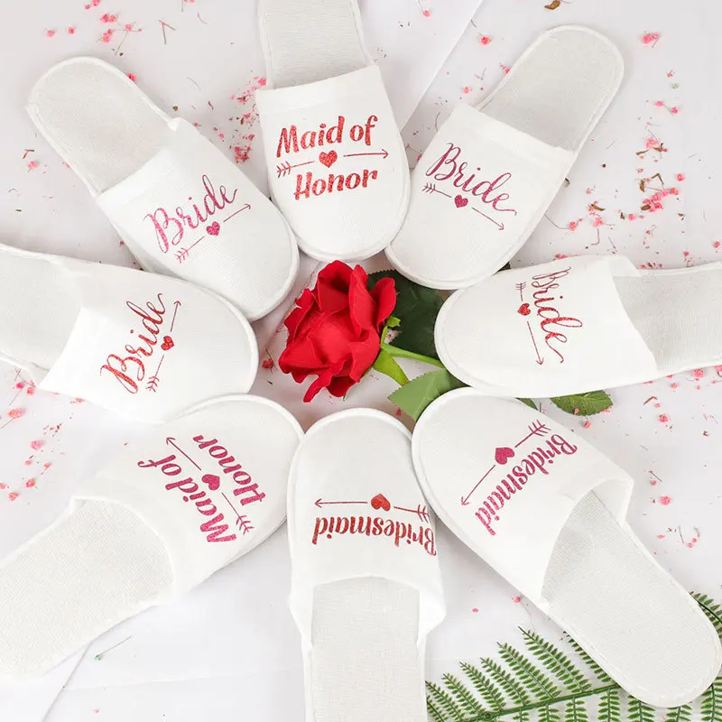 1 Pair Bride Shower Bride Wedding Decoration Bridesmaid Hen Party Spa Soft Slippers Ladies Bachelorette Party Supplies Gift
1 Pair Bride Shower Bride Wedding Decoration Bridesmaid Hen Party Spa Soft Slippers Ladies Bachelorette Party Supplies Gift