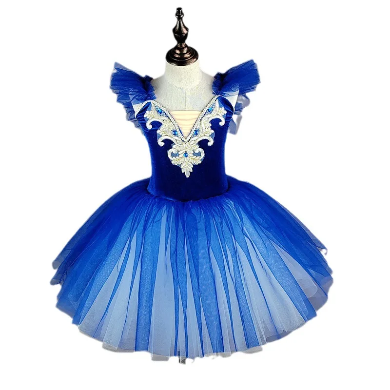 

New Blue Children's Ballet Dress Swan Lake Sling Skirt Long Soft Yarn Skirt TUTU Skirt Campus Dance Performance Clothing outfits