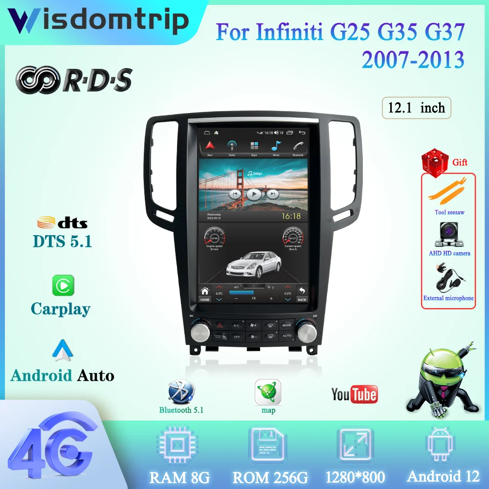 For Infiniti G25 G35 G37 2007-2013 Intelligent Multimedia Video Player GPS Radio 4G 5G WIFI Navigation CarPlay+AUTO Android 12 
For Infiniti G25 G35 G37 2007-2013 Intelligent Multimedia Video Player GPS Radio 4G 5G WIFI Navigation CarPlay+AUTO Android 12