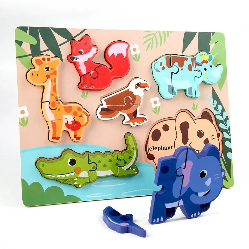 

3D пазл-динозавр, деревянный пазл, океанские животные, деревянный мультяшный динозавр, 3D пазл, ферма Монтессори, деревянный динозавр, игрушка для мальчика