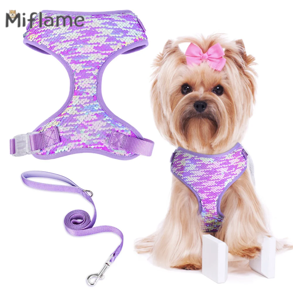 

Miflame Lavender Vest Style Dog Traction Rope Purple Small Medium Dog Chest Strap Teddy Bichon Pomeranian Summer Pet Chest Strap
