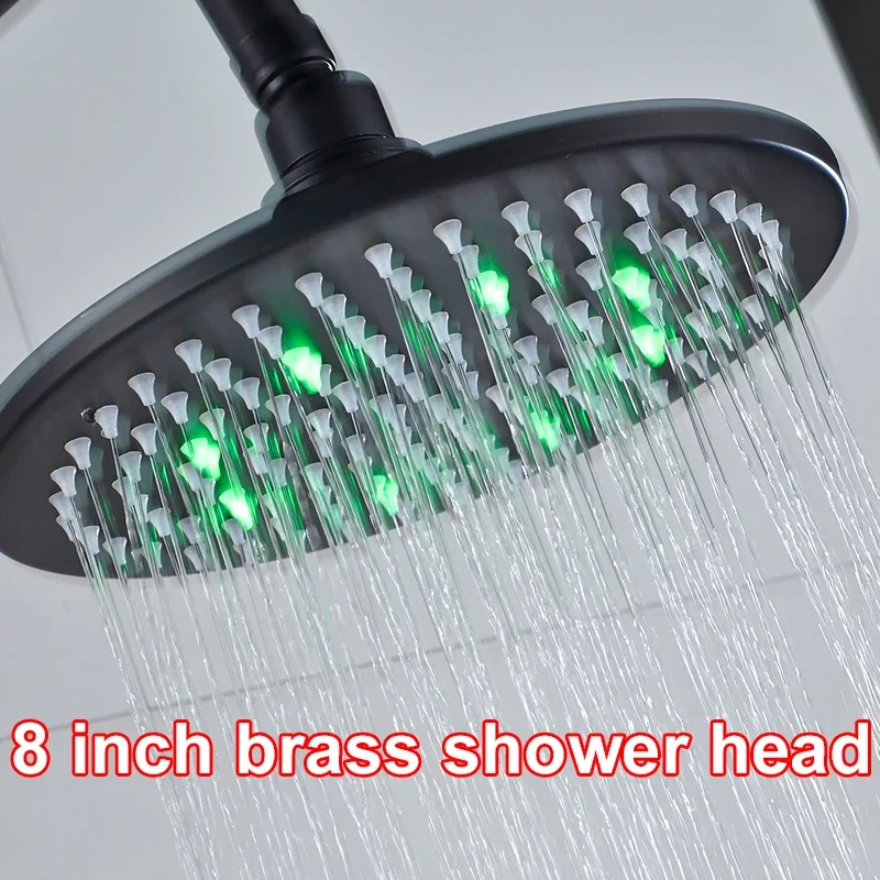 Vidric Vidric Shower Set Faucets Black ORB LED Changing Rainfall Shower Head Brass Handshower Single Handle Mixer Tap Faucets
Vidric Vidric Shower Set Faucets Black ORB LED Changing Rainfall Shower Head Brass Handshower Single Handle Mixer Tap Faucets