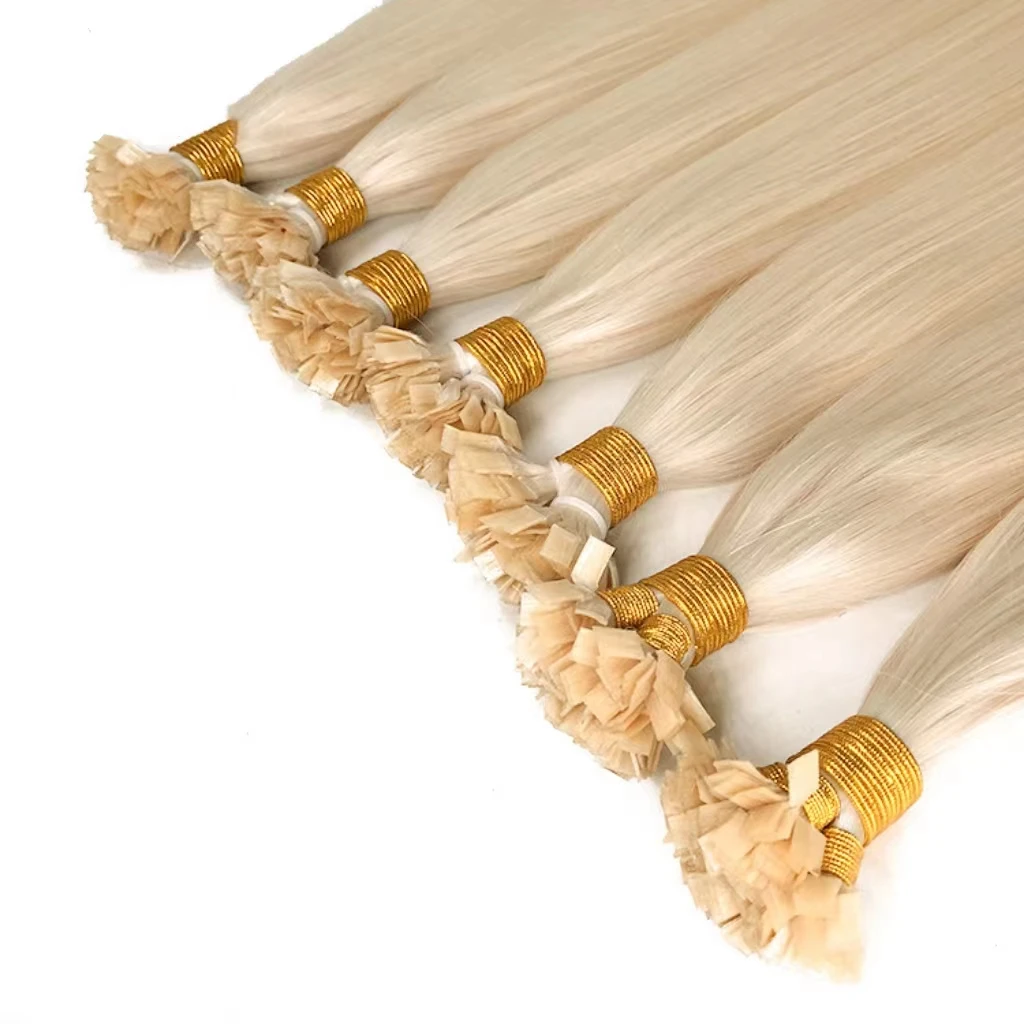 

Honey Blonde Keratin Fusion Hair Extensions Flat Tip Human Hair 1g/strand Fusion Pre Bonded Hair 24Inch Remy Straight Hair #60