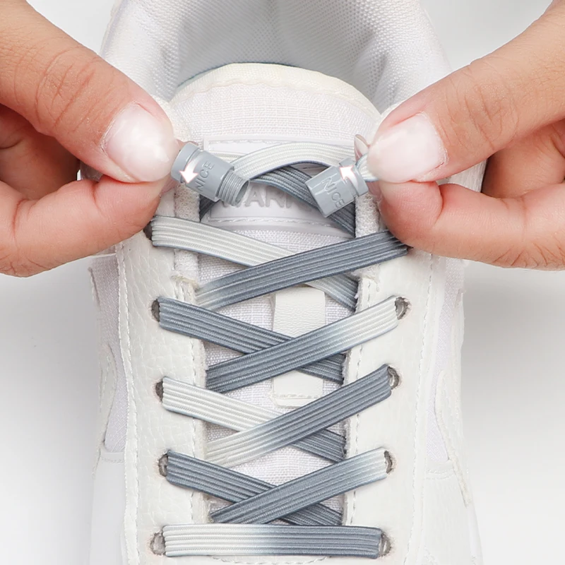 New Elastic Laces Sneakers No Tie Shoelaces Self-Tightening Shoelace With Lock Kid Adult Quick Lace Flat Gradient Rubber Strings
New Elastic Laces Sneakers No Tie Shoelaces Self-Tightening Shoelace With Lock Kid Adult Quick Lace Flat Gradient Rubber Strings