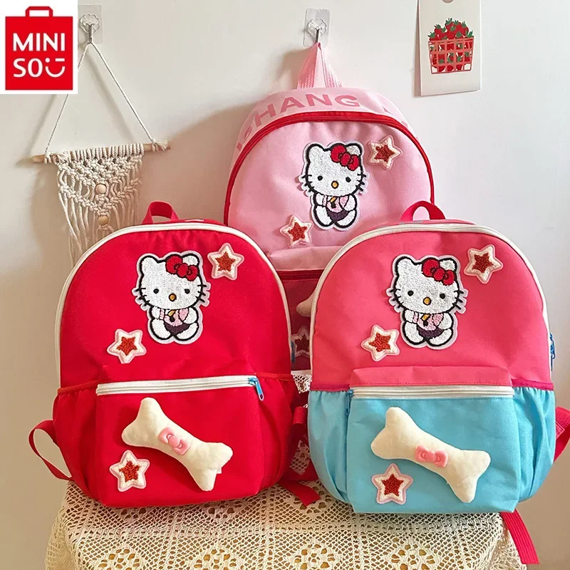 

MINISO Sanrio Cute Color Contrast Hello Kitty Cartoon Sweet and Fresh School Bag Student Large Capacity Children's Backpack