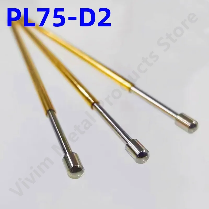 

100PCS Spring Test Probe PL75-D2 Test Pin PL75-D Nickel-Plated Round Head Dia 1.3mm Spring Test Pogo Pin Dia 1.02mm Test Tool