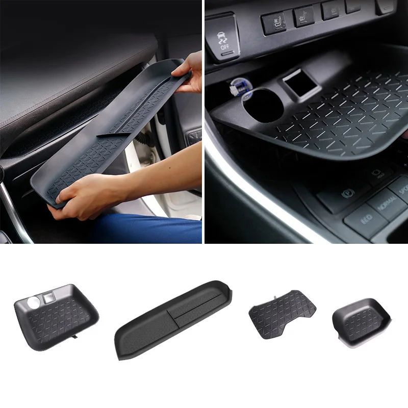 

Car Central Control Anti-Skid Pad Water Cup Separate Mat Co-Pilot Storage Cushion For Toyota RAV4 2020 2021 2022 Accessories