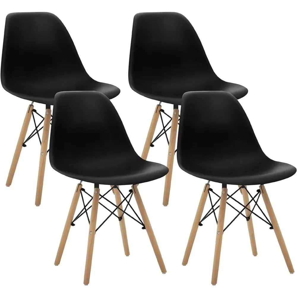 Modern Mid-Century Shell Lounge Plastic Natural Wooden Legs for Kitchen, Dining, Bedroom, Living Room Side Chairs, Set of 4
Modern Mid-Century Shell Lounge Plastic Natural Wooden Legs for Kitchen, Dining, Bedroom, Living Room Side Chairs, Set of 4