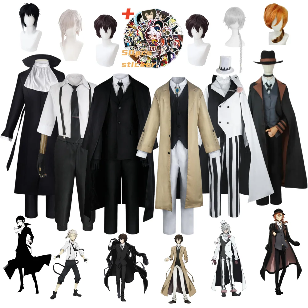 

Bungo Stray Dogs Chuya Nakahara Dazai Osamu Akiko Yosano Butterfly Cosplay Male Men Girls Woman Uniform Costume Anime Clothes