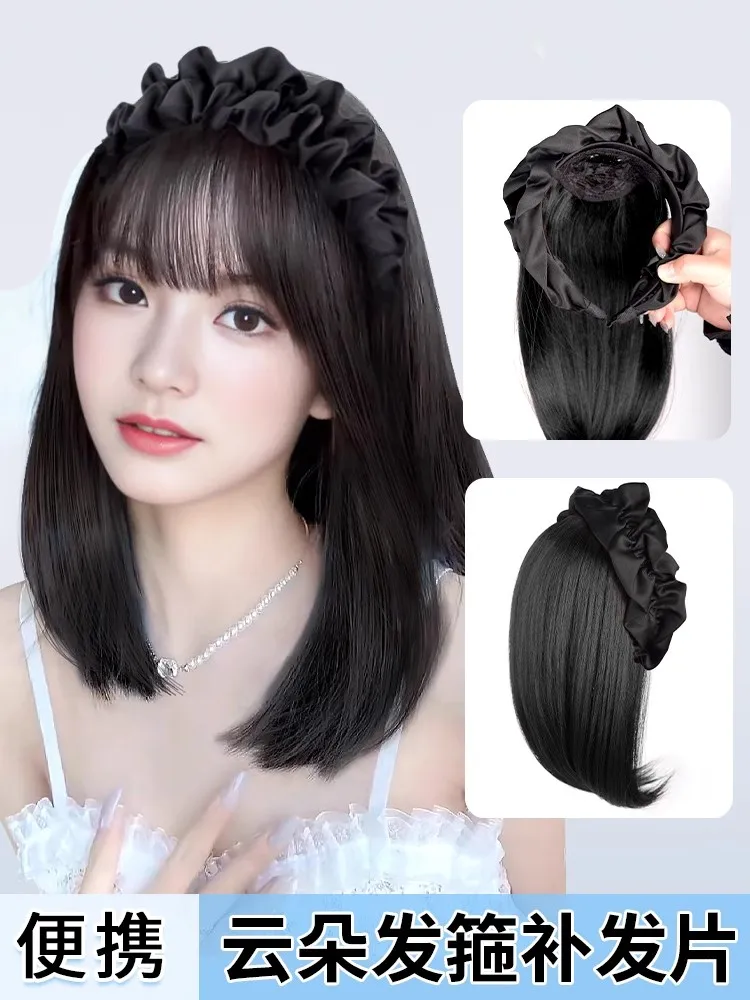 Synthetic headband wig short half wig 12inch Cloud gauze dot widening Fried Dough Twists braid hoop hair topper Covering white
Synthetic headband wig short half wig 12inch Cloud gauze dot widening Fried Dough Twists braid hoop hair topper Covering white