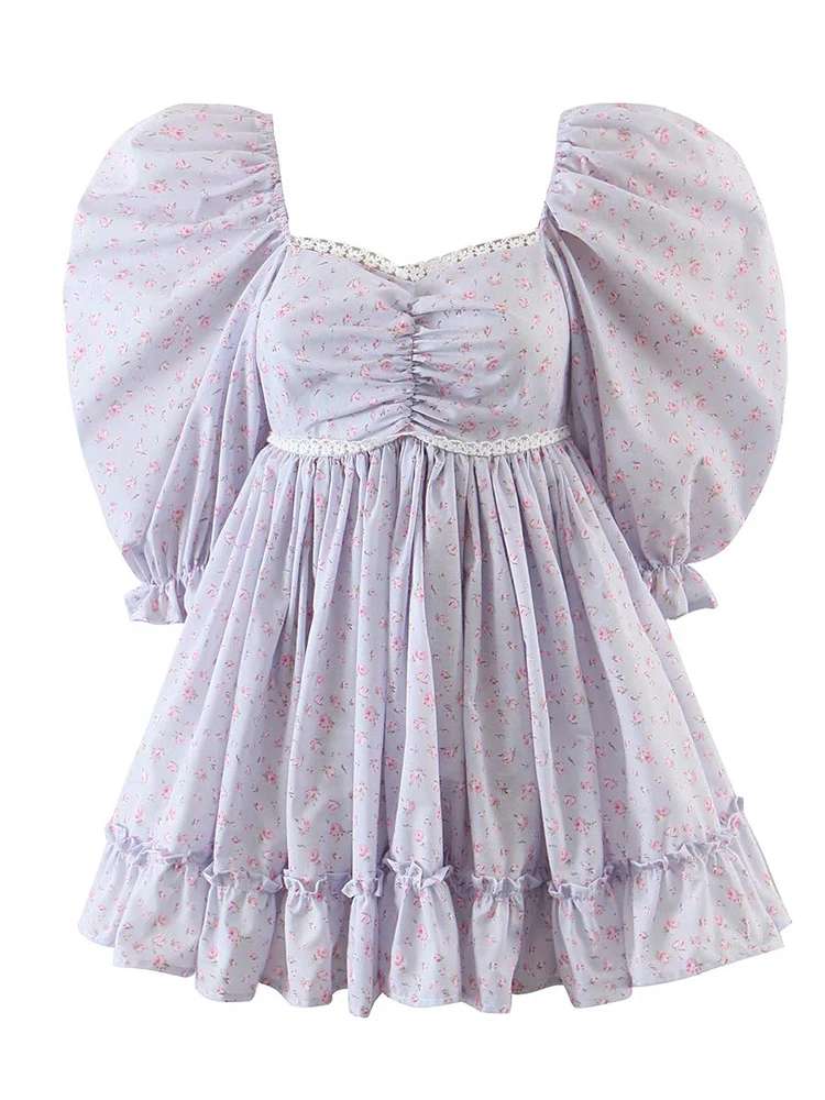 YENKYE Summer Women Sweet Floral Print Purple Ball Gown Dress Vintage Puff Sleeve Elegant Female Party Mini Dresses Fairy Robe
YENKYE Summer Women Sweet Floral Print Purple Ball Gown Dress Vintage Puff Sleeve Elegant Female Party Mini Dresses Fairy Robe