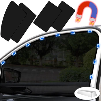 Proteja seu carro do sol com esta cortina magnética para janelas laterais 10 1/2PCS Strong Magnets Car Side Window Sunshades Blackout Heat Insulation Sun Protection Curtain Window Film Modeling Accessories