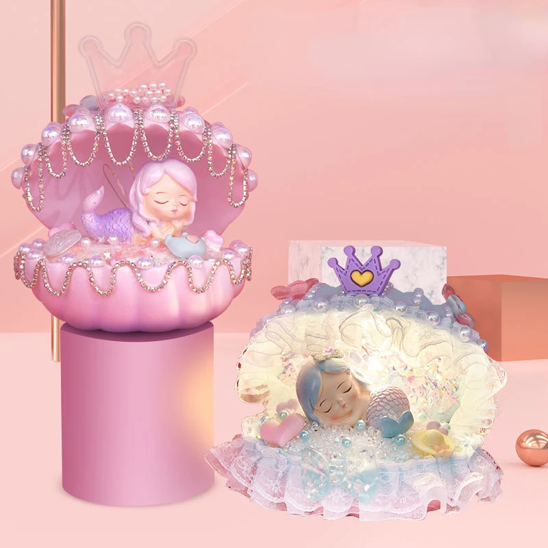 Mermaid Night Light Children's Handmade DIY Making Materials Shell Light Ornament Educational Toys
Mermaid Night Light Children's Handmade DIY Making Materials Shell Light Ornament Educational Toys