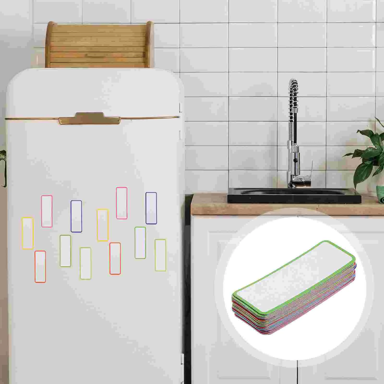 

27 Pcs Refrigerator Magnets Magnetic Labels Whiteboard Stickers Erasable Card Name Tags Colored Wipe off Markers Dry Erase