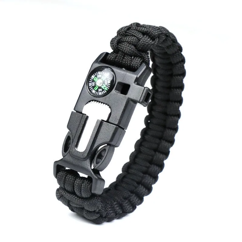 

Outdoor Army Fan Bracelet Wilderness Survival Firestick Compass Whistle Accessories Umbrella Rope Woven Bracelet