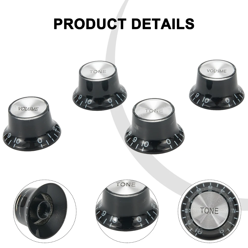 Guitar 2 Tone 2 Volume Control Knobs Silver Top Hat Bell For Les Paul Epiphone SG Electric Guitar Ukulele Accessories
Guitar 2 Tone 2 Volume Control Knobs Silver Top Hat Bell For Les Paul Epiphone SG Electric Guitar Ukulele Accessories