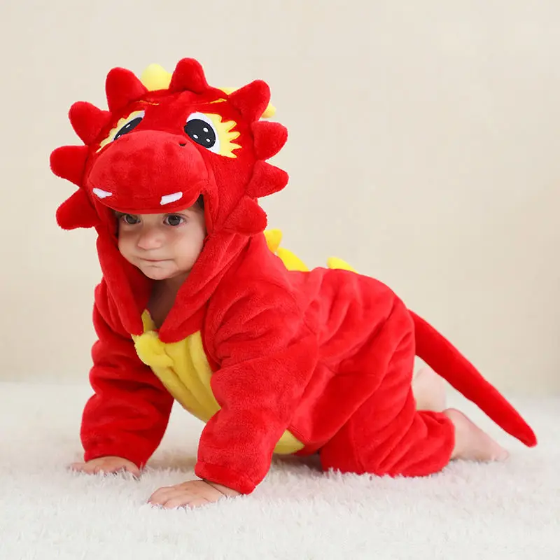 

Children's Pajamas Flannel Suit for Infants Boys and Girls Jumpsuits Autumn and Winter Super Cute Dinasour Bodysuits Baby Romper