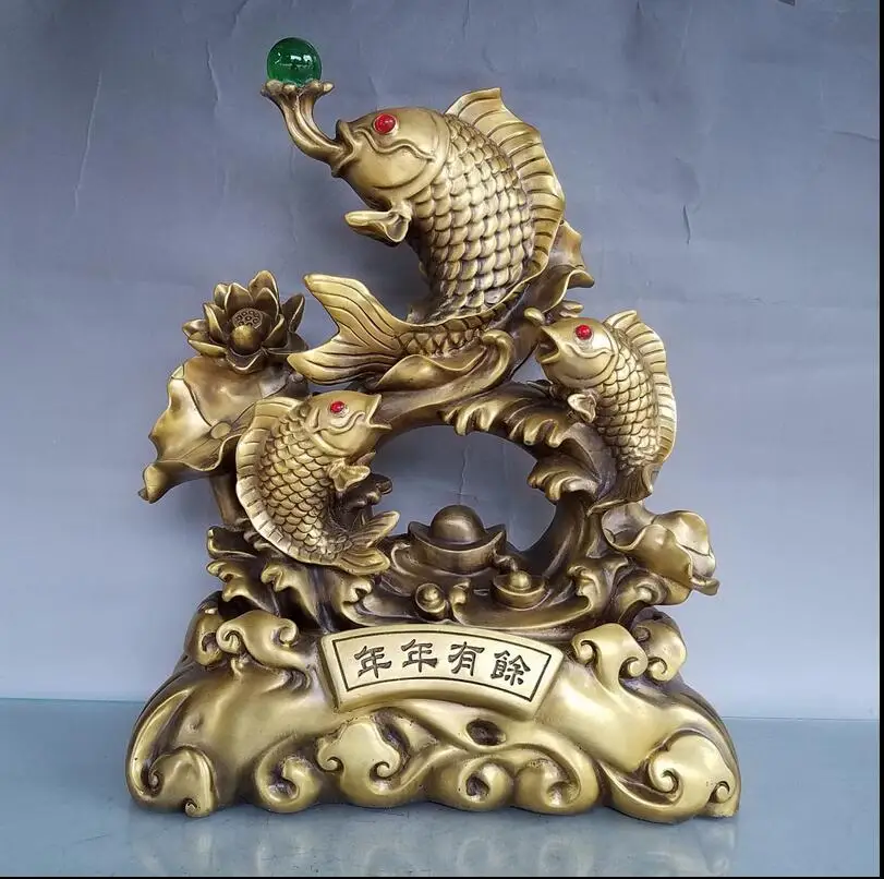 

Pure copper has fish ornaments every year, carp leaps to the dragon's gate, money is more than enough to attract wealth, Fengsh