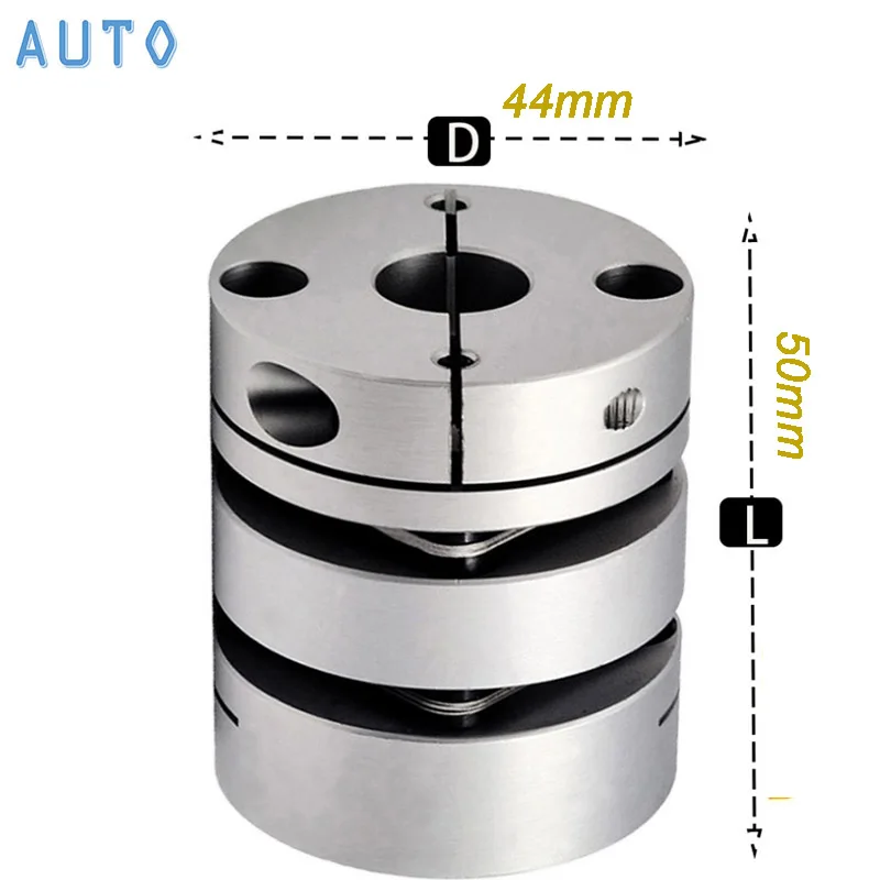 New D44L50 Flexible Dual / Double Diaphragm Coupler Coupling Hole 8 9 10 11 14 12.7 13 15 16 17 22 12mm for CNC Motor Ballscrew
New D44L50 Flexible Dual / Double Diaphragm Coupler Coupling Hole 8 9 10 11 14 12.7 13 15 16 17 22 12mm for CNC Motor Ballscrew