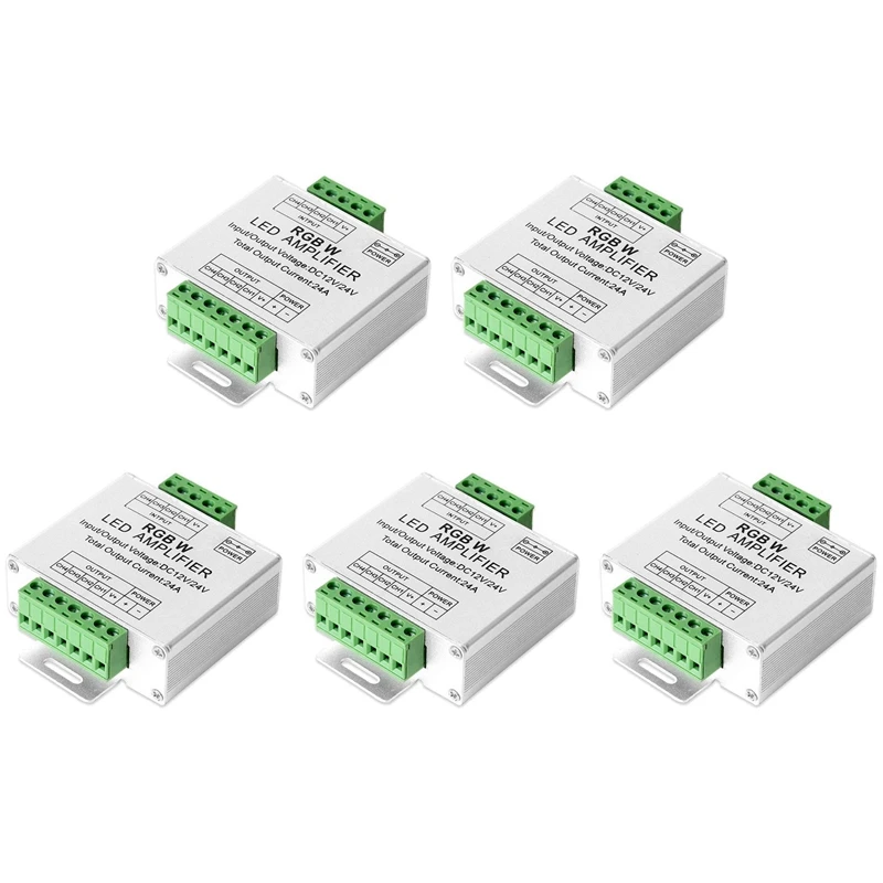 5-кратный контроллер усилителя светодиодной ленты RGB/RGBW 5050, работает с 4-контактной/5-контактной светодиодной лентой 12 В/24 В постоянного тока 5050SMD
5-кратный контроллер усилителя светодиодной ленты RGB/RGBW 5050, работает с 4-контактной/5-контактной светодиодной лентой 12 В/24 В постоянного тока 5050SMD