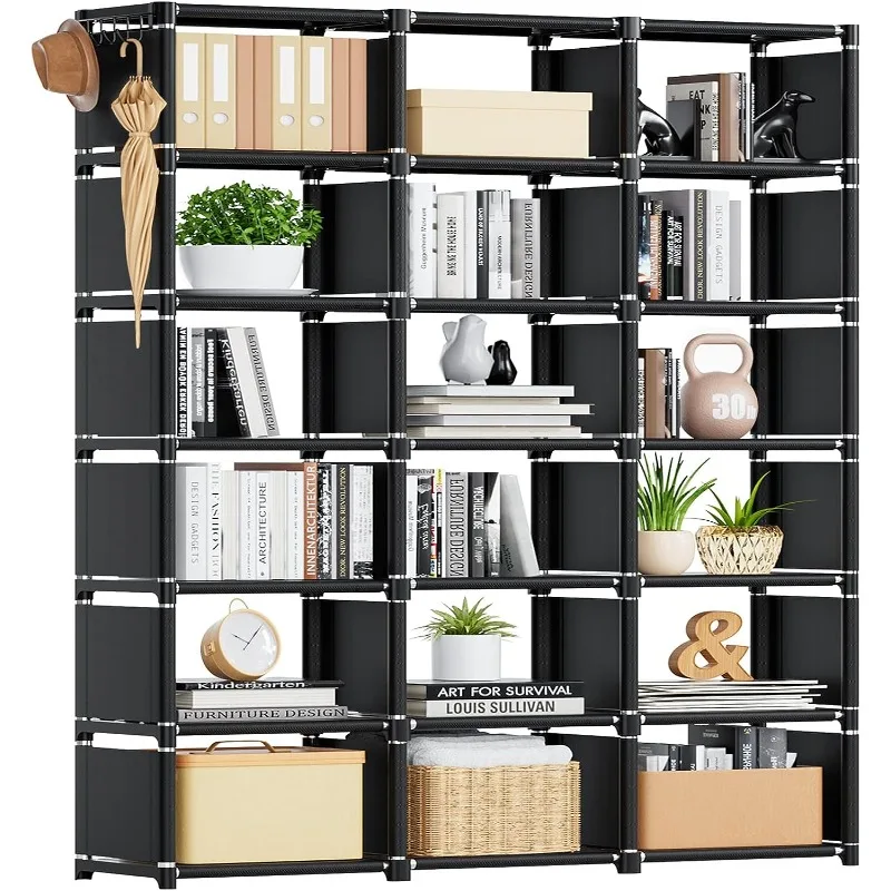 

Mavivegue Bookshelf, 18 Cube Storage Organizer, Extra Large Book Shelf Organizer, Tall Bookcase, Book Cases/Shelves, Black Cube