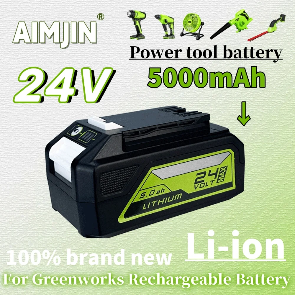 Lithium Ion Rechargeable Battery For Greenworks 24V 5.0AH Power Tools 29842 29852 29322 20362 MO24B410 MO48L4211 100% brand new
Lithium Ion Rechargeable Battery For Greenworks 24V 5.0AH Power Tools 29842 29852 29322 20362 MO24B410 MO48L4211 100% brand new