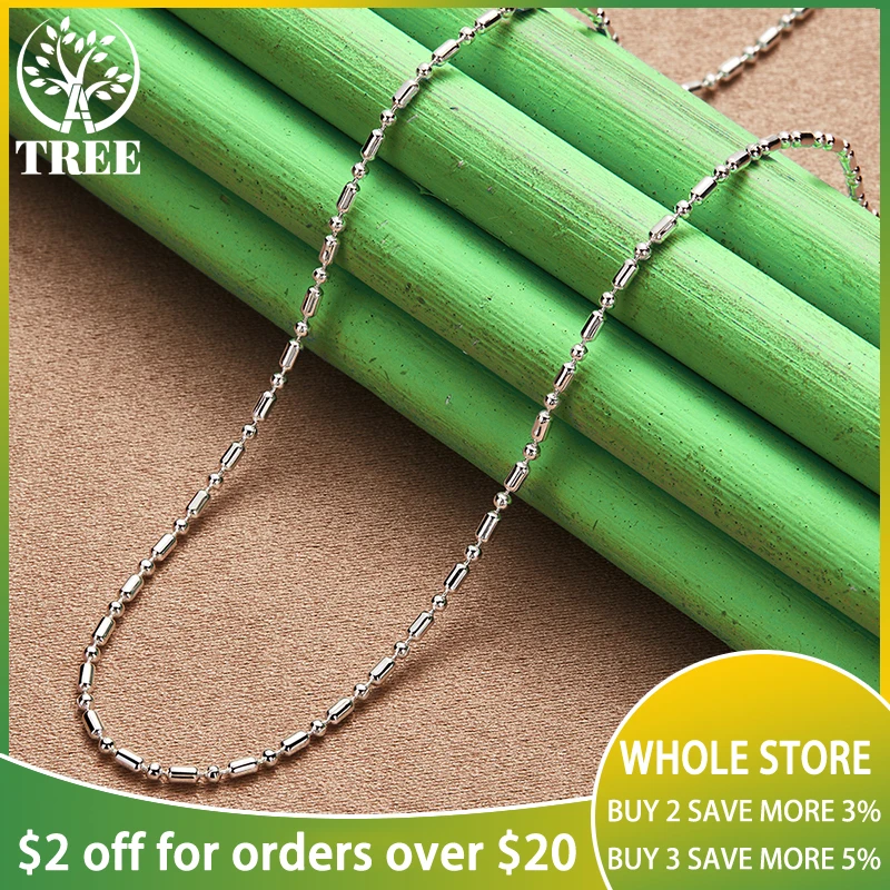ALITREE 925 Sterling Silver 16/18/20/22/24/26/28/30 Inch Bamboo Beads Chain Necklace For Women Christmas Wedding Fashion Jewelry
ALITREE 925 Sterling Silver 16/18/20/22/24/26/28/30 Inch Bamboo Beads Chain Necklace For Women Christmas Wedding Fashion Jewelry