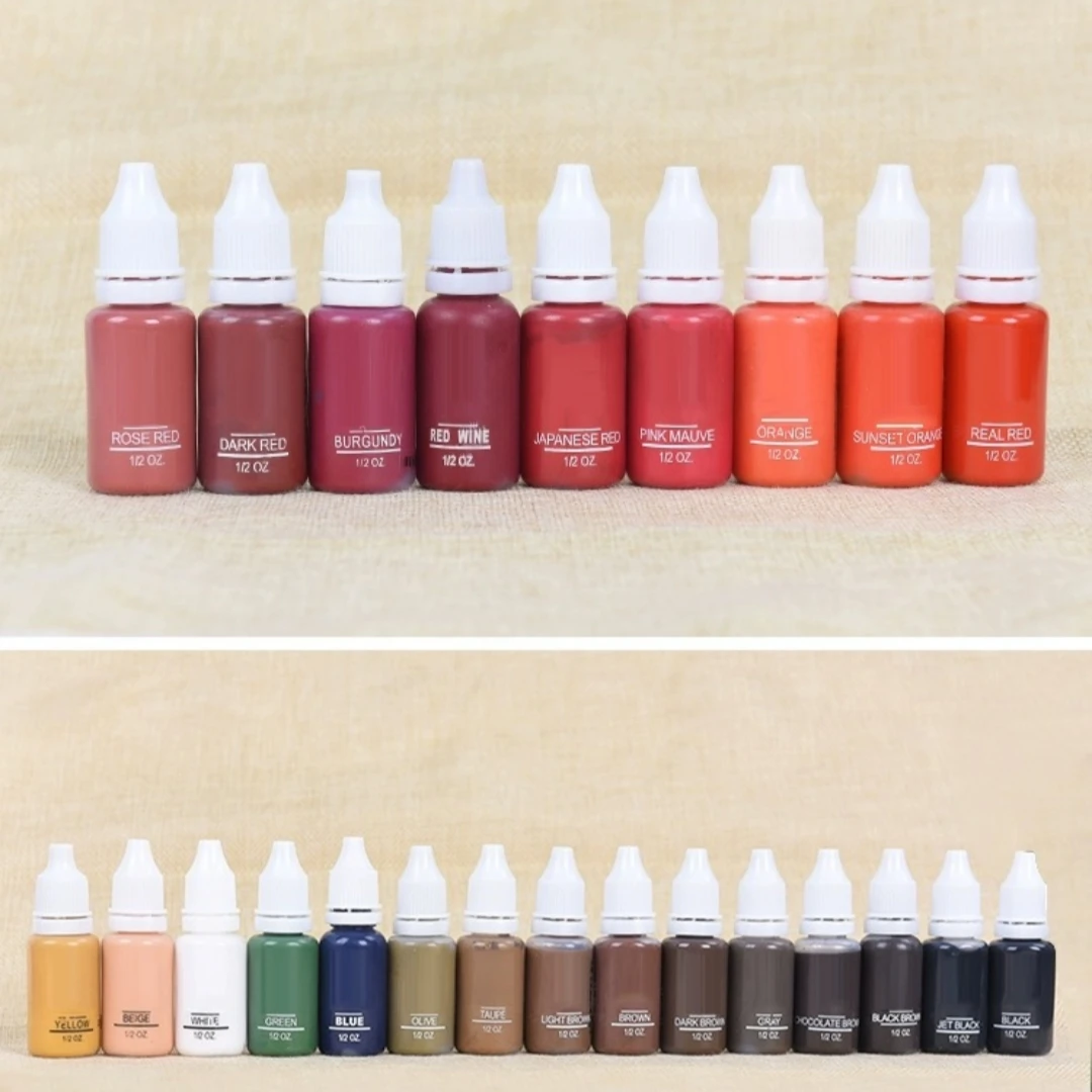 

15ml Eyebrow Microblading Pigment Pmu Tattoo Ink for Eyeliner Lips Semi-permanent Pigment Body Art Gloss Tint Makeup Airbrush