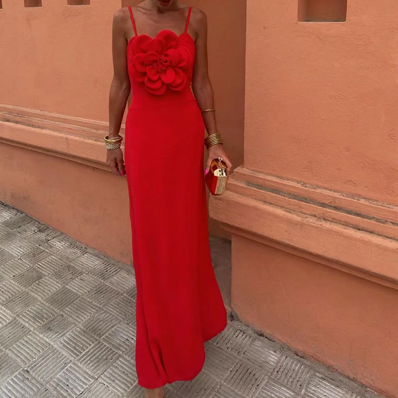 Women Sexy Off Shoulder Spaghetti Straps Dress Elegant Hight Waist Solid Silk Long Party Dress Fashion Big Flower Evening Dress
Women Sexy Off Shoulder Spaghetti Straps Dress Elegant Hight Waist Solid Silk Long Party Dress Fashion Big Flower Evening Dress