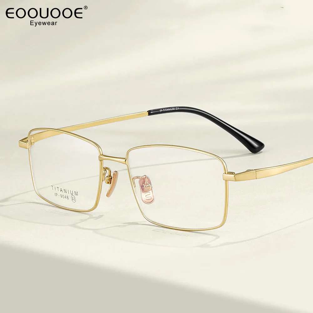 

Men's Pure Titanium Glasses Frame Square Eyeglasse Quality Vacuum Plating Myopia Radiation Eyewear Medical Prescription For Men