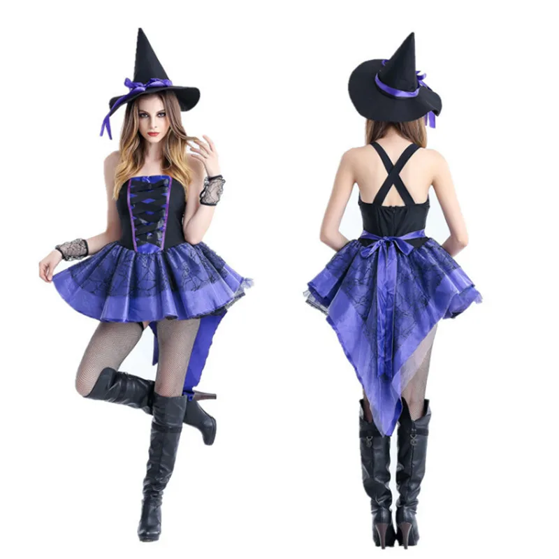 Halloween Witch Costumes for Women Adult Fantasy Purple Witch Dress UP Party Dress Carnival Performance Dress
Halloween Witch Costumes for Women Adult Fantasy Purple Witch Dress UP Party Dress Carnival Performance Dress