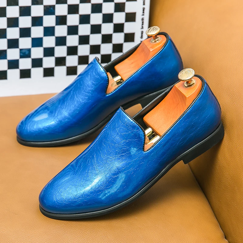 Luxury Glitter Men's Patent Leather Shoes Fashion Glossy Elegant Dress Loafers Shoes For Men Trend Slip-on Blue Social Shoe Male
Luxury Glitter Men's Patent Leather Shoes Fashion Glossy Elegant Dress Loafers Shoes For Men Trend Slip-on Blue Social Shoe Male