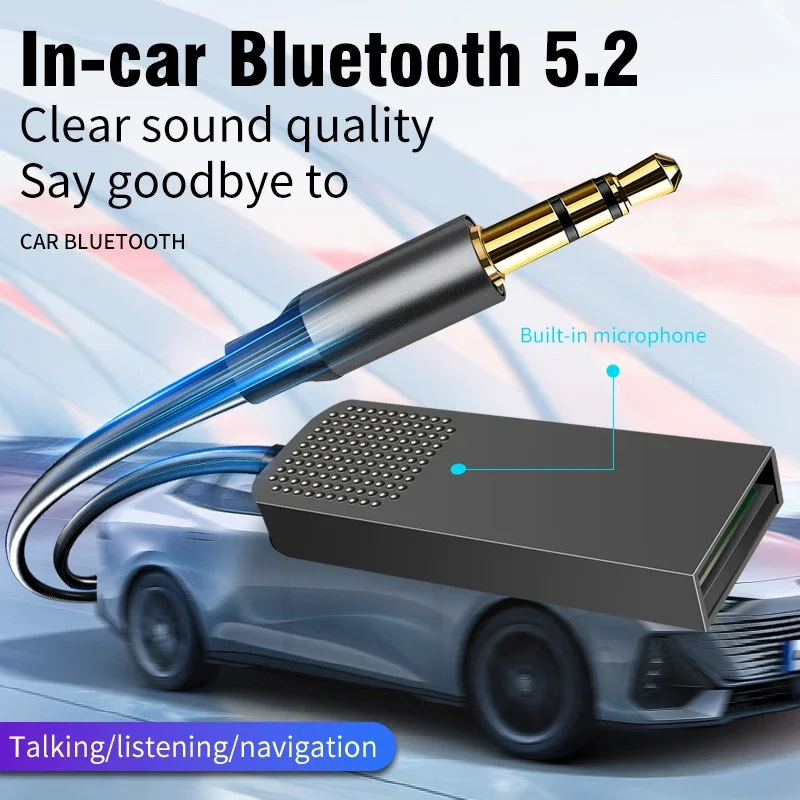 Wireless Bluetooth 5.2 Receiver Adapter Car Speaker 3.5mm Jack Aux Audio Music Dongle for Car Bluetooth Transmitter 
Wireless Bluetooth 5.2 Receiver Adapter Car Speaker 3.5mm Jack Aux Audio Music Dongle for Car Bluetooth Transmitter