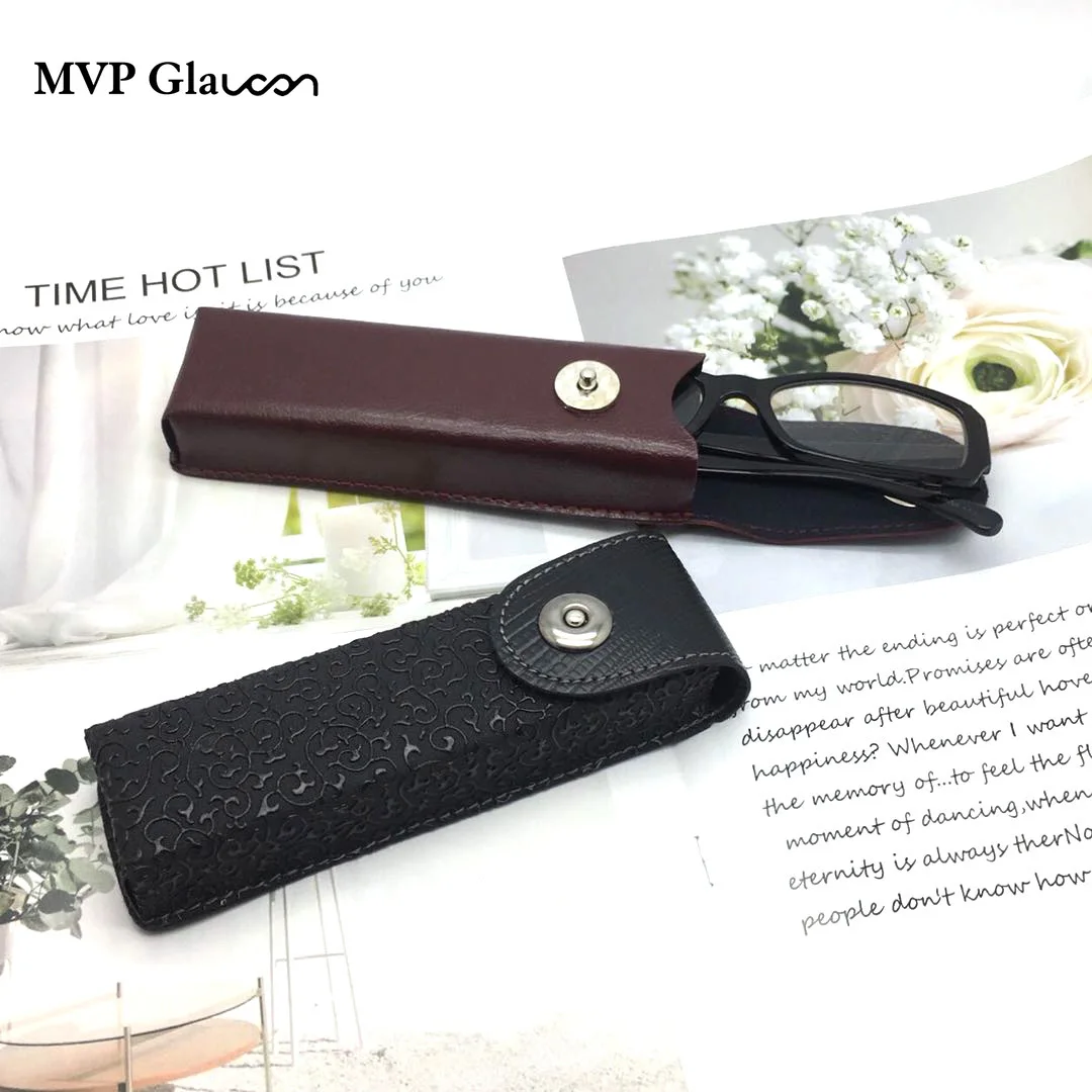 

Classic Leather Presbyopic Glasses Case Women Elegant Leather Box Suitable for Narrower Reading Glasses Case Luxury and High-end
