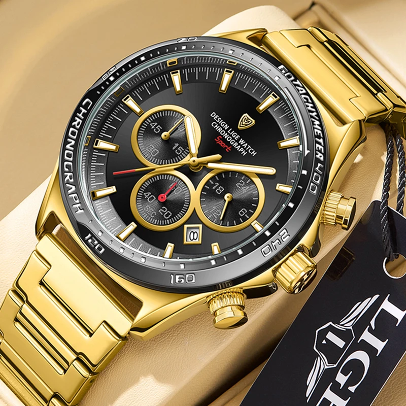 

LIGE New Fashion Mens Watches Top Brand Luxury Waterproof Watch Men Sports Military Chronograph Quartz Wristwatch Montre Homme
