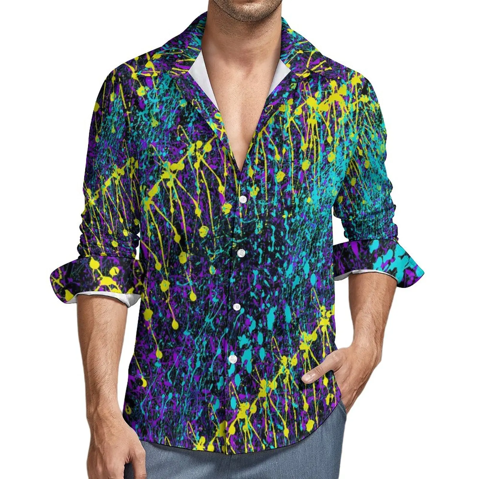 Splatter Paint Street Casual Shirt Men Abstract Print Shirt Autumn Trendy Blouses Long Sleeve Custom Oversized Clothes
Splatter Paint Street Casual Shirt Men Abstract Print Shirt Autumn Trendy Blouses Long Sleeve Custom Oversized Clothes